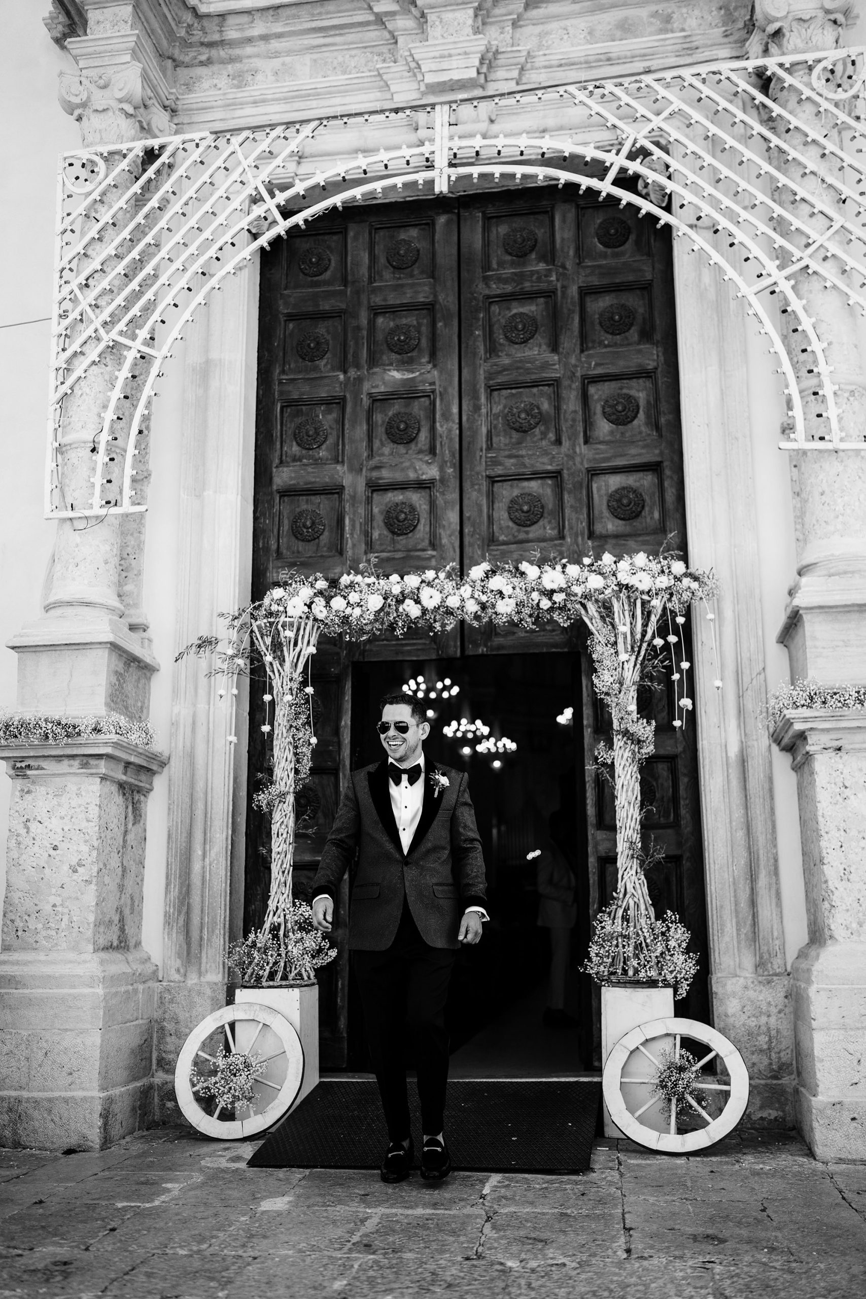 Guests gathered during a wedding ceremony in Sicily
