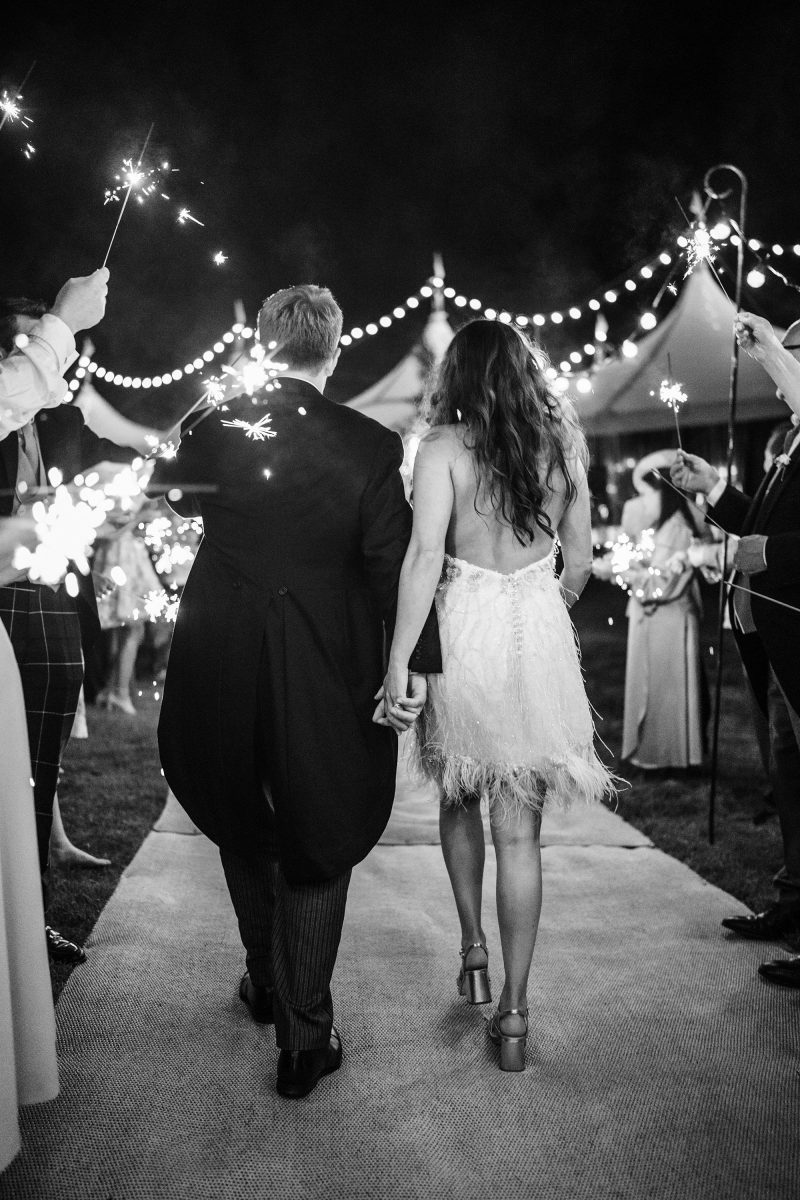 Sparkler exit wedding photo idea