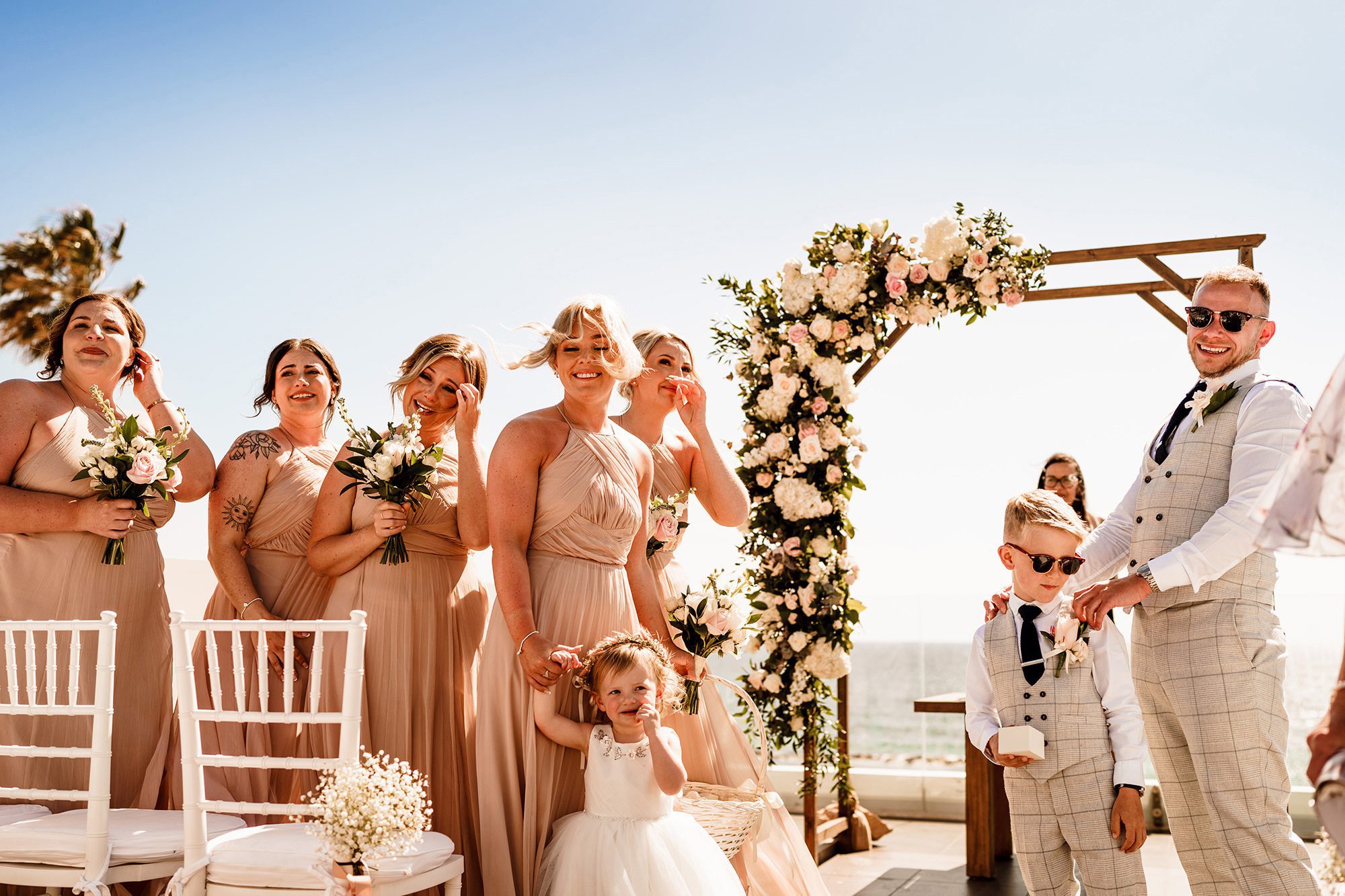 Couple and guests photographed naturally during a wedding celebration