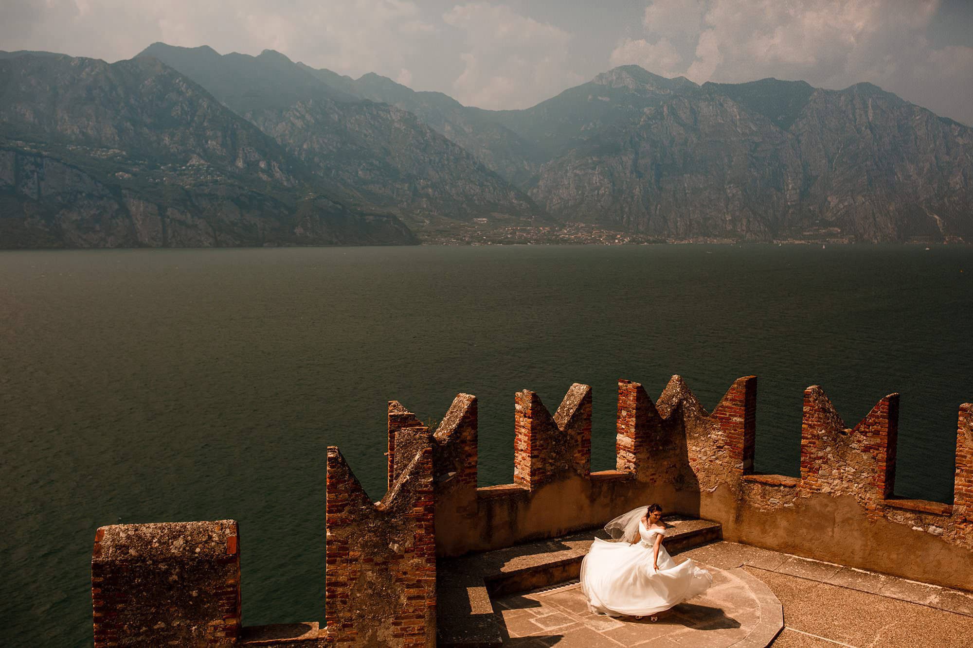 Bride getting ready at Lake Garda wedding