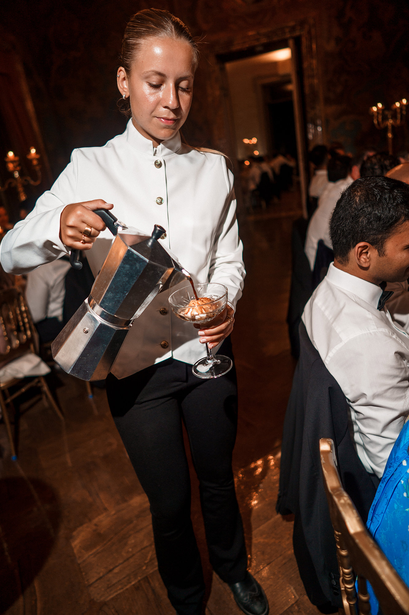 Villa Erba evening wedding portraits