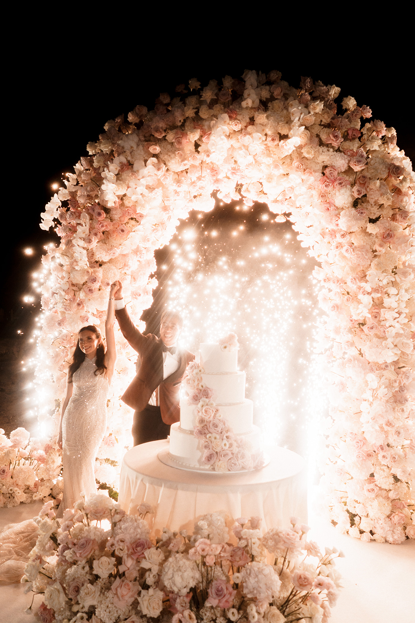 Lake Como wedding evening details at Villa Erba