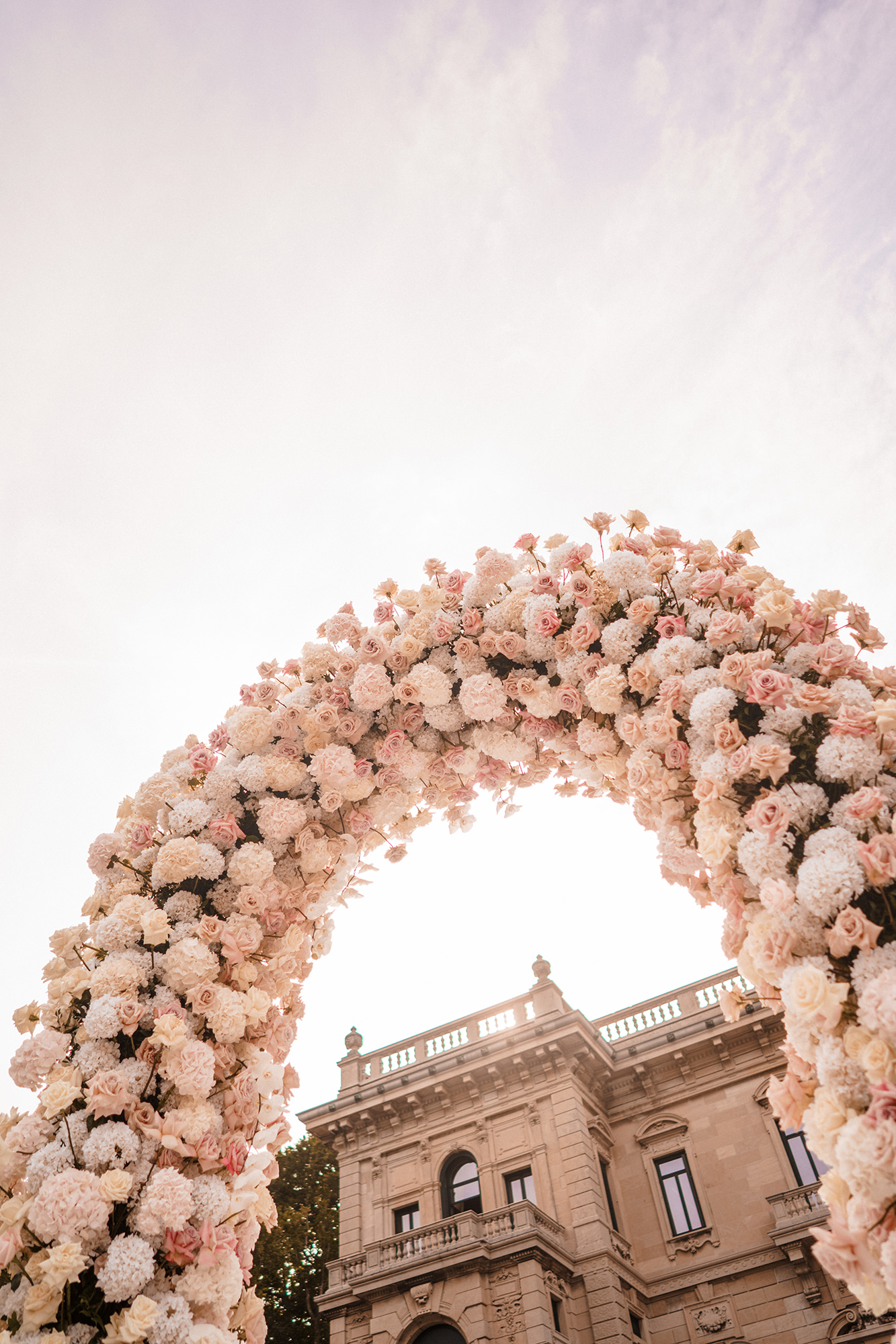 Lake Como wedding portraits at Villa Erba